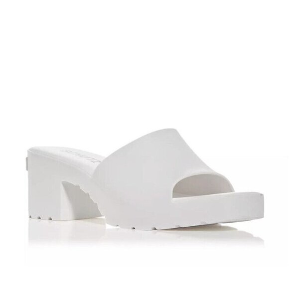 SCHUTZ Women's Mizzy Block-Heel  Mule Sandal Size 36 White - Picture 4 of 9